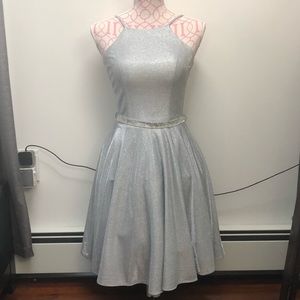 Candy Collection USA Silver Glitter Skater Dress